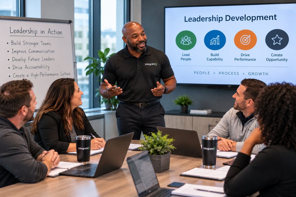 Instructor facilitating a leadership development workshop
